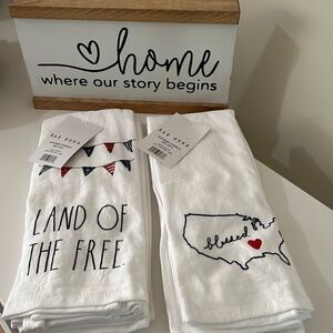 Rae Dunn Americana Kitchen Towels Set of 4